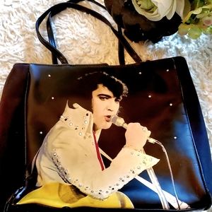 Beautiful The king Elvis black  handbag collector item